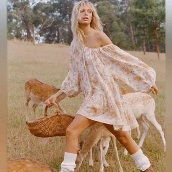 Spell Meadowland Tunic Dress Cream Never Worn - Picture 8 of 15